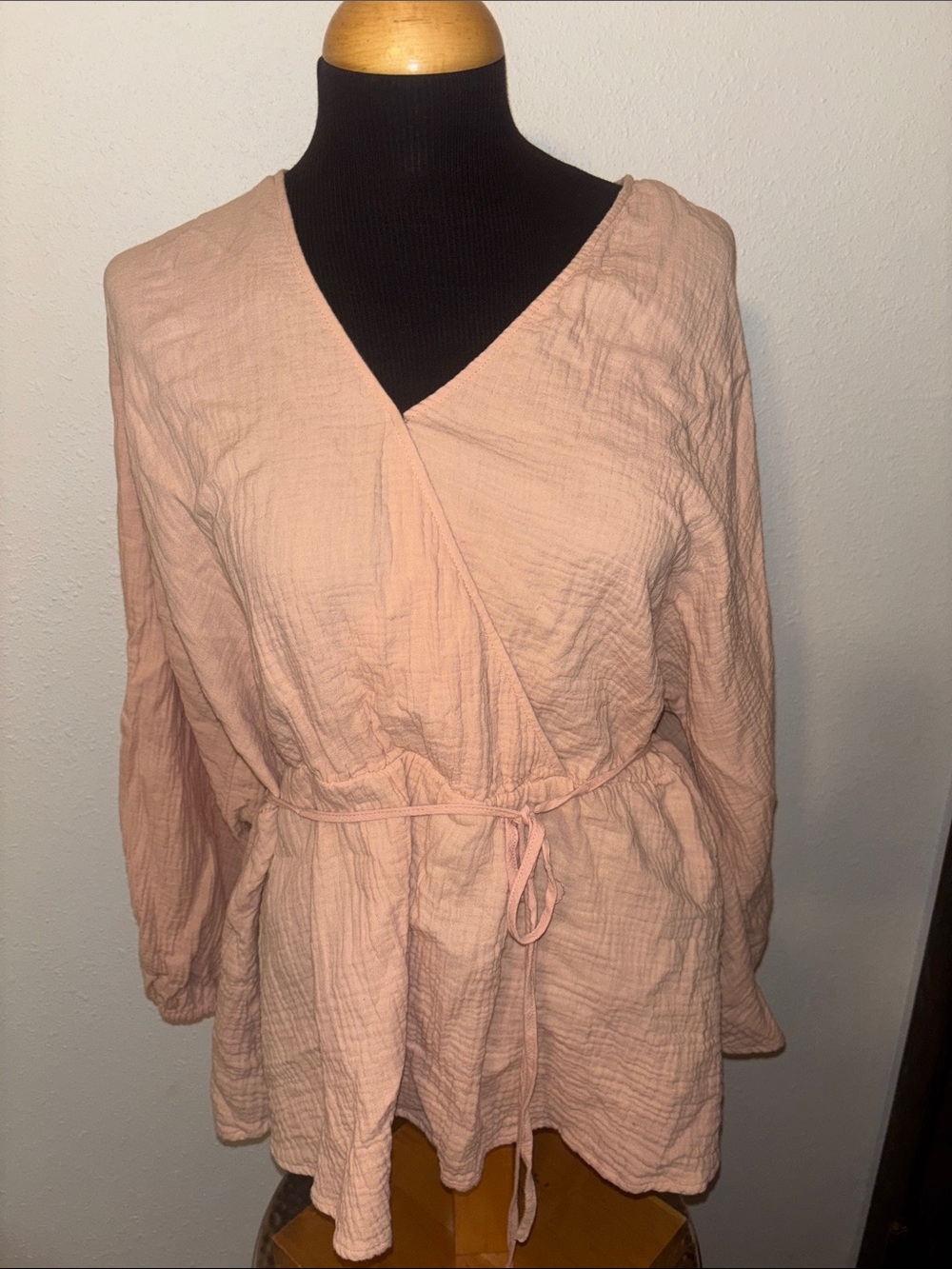 Ava & Viv Faux Wrap 100% Gauze Top size 1X